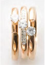  Victoria Rose gold színű fehér köves 3-as gyűrű szett (VBNCZ28256) - sandori