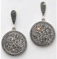  Victoria Ezüst színű fekete köves fülbevaló (VBNAB73500) - sandori