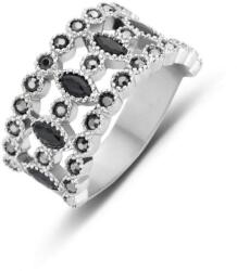  Victoria Ezüst színű fekete köves gyűrű (VBKRZ12858) - sandori