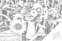  PontPöttyöző - Napraforgó Méret: 40x60cm, Keretezés: Kartonlemezen, Szín: Piros