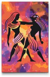  Festés számok szerint - Csillagjegy - Ikrek Méret: 40x60cm, Keretezés: Kartonlemezen