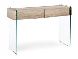 Bizzotto Consola cadru sticla cu polita mdf natur Kenya 110 cm x 40 cm x 75 h (5732010)