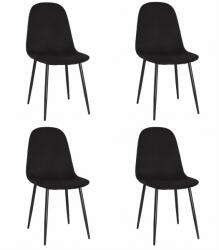 FDY Set 4 Scaune Bucatarie/Dining Caddo Catifea Neagra