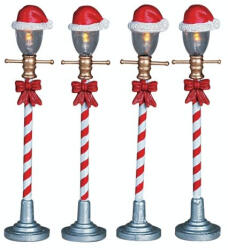 Lemax 4 utca lámpa kalapban Santas Wonderland kollekció - dekorfalvak