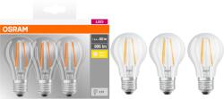 OSRAM Base filament LED izzó, körte forma, E27, 7W, meleg fényű 2700K, 3db