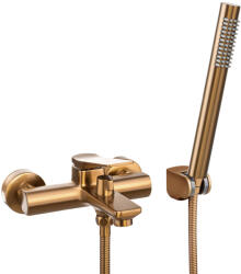 INVENA NERI PLUS kádcsaptelep, fali, zuhanyszettel, réz, PVD bevonat, BW-P1-014-L