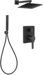 INVENA GLAMOUR INVENA TREND falsík alatti zuhanyrendszer szett, fekete, waterplating bevonat, BS-02-0K4-V