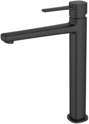 INVENA GLAMOUR INVENA TREND magasított egykaros mosdócsaptelep / mosdó csaptelep, álló, fekete színű kivitel, waterplating bevonat, BU-02-W04-V
