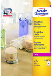 AVERY Etikett címke, 96 x50, 8mm, víztiszta, 10 címke/ív, 25 ív/doboz, Avery átlátszó (L7783-25) - toptoner