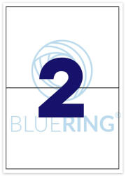 Bluering Etikett címke, 210x148mm, 100 lap, 2 címke/lap Bluering® (BRET112) - toptoner
