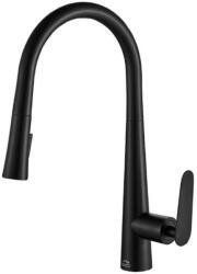 Laveo NALDA Kihúzható zuhanyváltós csaptelep, matt fekete