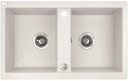 Laveo BARBADOS Gránit Kétmedencés Mosogató fehér