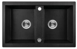 Laveo BARBADOS Gránit Kétmedencés Mosogató szemcsés fekete