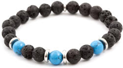 Agato Beneto Gyöngy karkötő howlit és lávakőből MINK56 19 cm