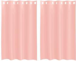 vidaXL 2 db rózsaszín fátyolfüggönyök rojtokkal 140x175 cm 4102096 (4102096)
