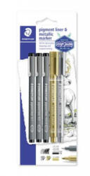 STAEDTLER Tusfilc és dekormarker készlet, 5 db, , 'Pigment Liner 308' (TS308SBK3P3) (TS308SBK3P3)