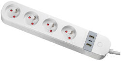TRACON 4 Plug + 3 USB 1,5 m Switch (HSM4-2A1C-2M-FR)