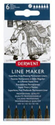 Derwent Tűfilc szett, 0, 05/0, 1/0, 2/ 0, 3/0, 5/0, 8 mm, 'Line Marker', fekete (E2305559) (E2305559)