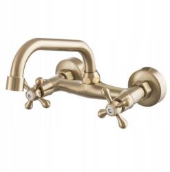 Gamma Retro-C Fali Mosogató Csaptelep - Szálcsiszolt Arany (BROS-C-BGD)