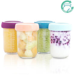 Babymoov - Set 4 boluri gradate din sticla, 220 ml (BB-A004313) Set pentru masa bebelusi