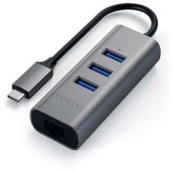 Satechi Aluminium Type-C Hub (3x USB 3.0, Ethernet), szürke (ST-TC2N1USB31AM)