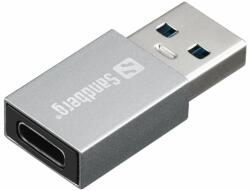 Sandberg Преходник Sandberg 136-46, от USB-A(м) към USB-C(ж), сив (136-46)
