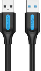 Vention CONBI USB-A Apa - USB-A Apa 3.0 Adat és Töltő Kábel - 3 m, Fekete/Kék