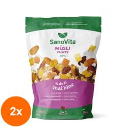 SanoVita Set 2 x Musli cu Fructe 30%, Sanovita Zipper, 500 g