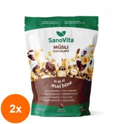 SanoVita Set 2 x Musli cu Ciocolata, Sanovita Zipper, 400 g