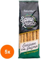 SanoVita Set 5 x Grisine cu Susan din Faina Integrala de Grau, Sanovita, 50 g