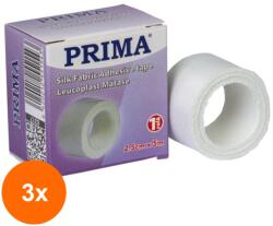 Prima Set 3 x Leucoplast Matase 2.5 cm x 5 m, Prima, pentru Fixarea Bandajelor (TEV-3xVTR-0217)