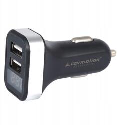 CARMOTION Autós Töltő 2xUSB Voltmérővel 12V 24V (58709)
