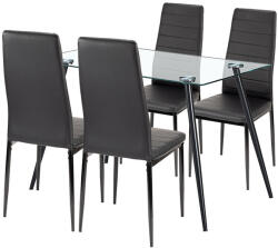 Leziter Cruz 4+1 étkező garnitúra fekete (LUAL120B_MDC-001-Black_4) - homelux