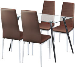 Leziter Cruz 4+1 étkező garnitúra barna (LUAL120B_MDC-001-Brown_4) - homelux
