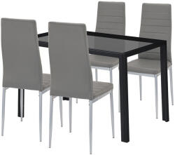 Leziter Rowan 4+1 étkező garnitúra szürke-szürke (LEAC120-BL_DA258GG_4) - homelux