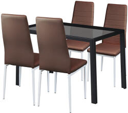 Leziter Nicole 4+1 étkező garnitúra barna (LEAC120-BL_MDC-001-Brown_4) - homelux