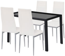 Leziter Rowan 4+1 étkező garnitúra fehér-szürke (LEAC120-BL_DA258WG_4) - homelux