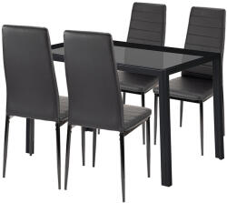 Leziter Nicole 4+1 étkező garnitúra fekete (LEAC120-BL_MDC-001-Black_4) - homelux