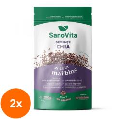 Sano Vita Set 2 x Seminte de Chia, Sanovita Zipper, 200 g