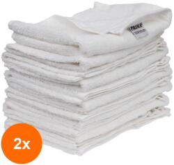 Prima Set 2 x 12 Prosoape de Baie 100% Bumbac, Albe, 30 x 50 cm, 450 g/m2 (TEV-2xVTR-1342-30x50-12) Prosop