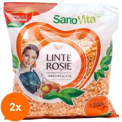 Sano Vita Set 2 x Linte Rosie Decorticata, Sanovita, 500 g