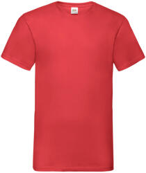 Fruit of the Loom Férfi Valueweight V nyakú póló 2XL vörös
