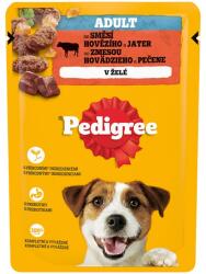 PEDIGREE Adult tasakos eledel marhahússal és májjal, aszpikban 12 x 100 g