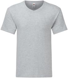 Fruit of the Loom Férfi Iconic 150 Heather V nyakú póló 5XL szürke