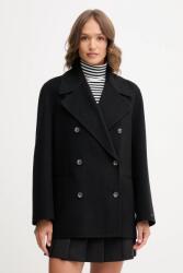 Tommy Hilfiger gyapjú kabát fekete, WW0WW47479 - fekete 34