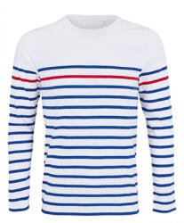 SOL'S Férfi Matelot csíkos hosszú ujjú póló XL fehér|kék|vörös