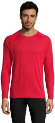 SOL'S Férfi hosszú ujjú sport póló S vörös