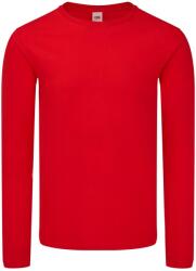 Fruit of the Loom Unisex Felnőtt Iconic hosszú ujjú póló S vörös