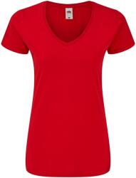 Fruit of the Loom Női Iconic V nyakú póló XS vörös