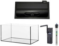  Akvárium szett 72 liter szögletes - tetővilágítással, szűrővel, fűtővel (10072FA)
